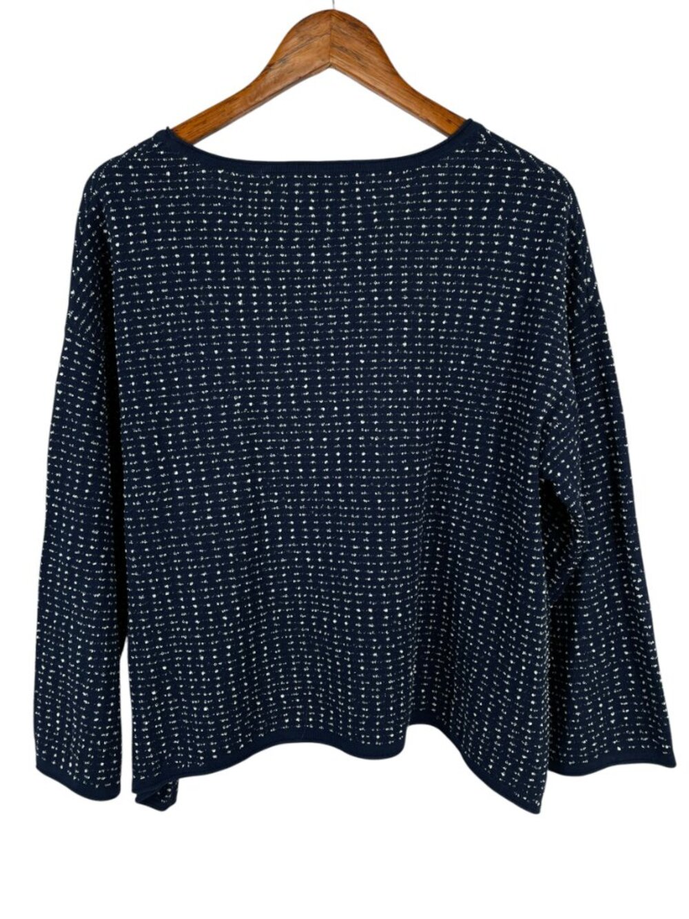 LIV by Habitat Navy Speckled Textured Knit Boxy Crop Sweater Medium - Picture 3 of 11